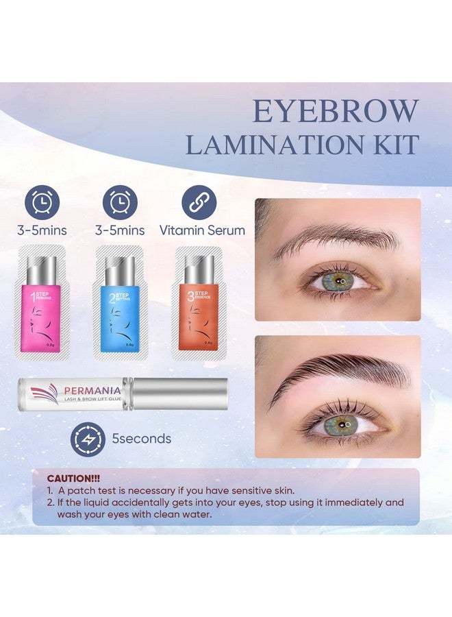 PERMANIA Brow Lamination With Brown Color Kit Lash Lift & Eyebrow 4 In 1 Brown Coloring Make Eyelash Perm Voluminous And Curl For Salon & Home Lasts Up To 6 Weeks(Brown)  - Image 3