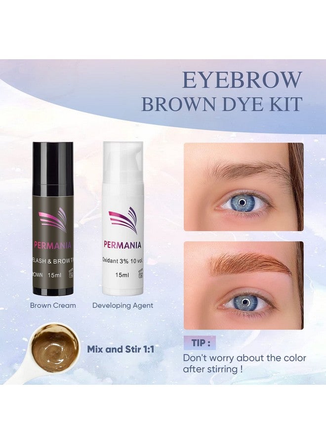 PERMANIA Brow Lamination With Brown Color Kit Lash Lift & Eyebrow 4 In 1 Brown Coloring Make Eyelash Perm Voluminous And Curl For Salon & Home Lasts Up To 6 Weeks(Brown)  - Image 4