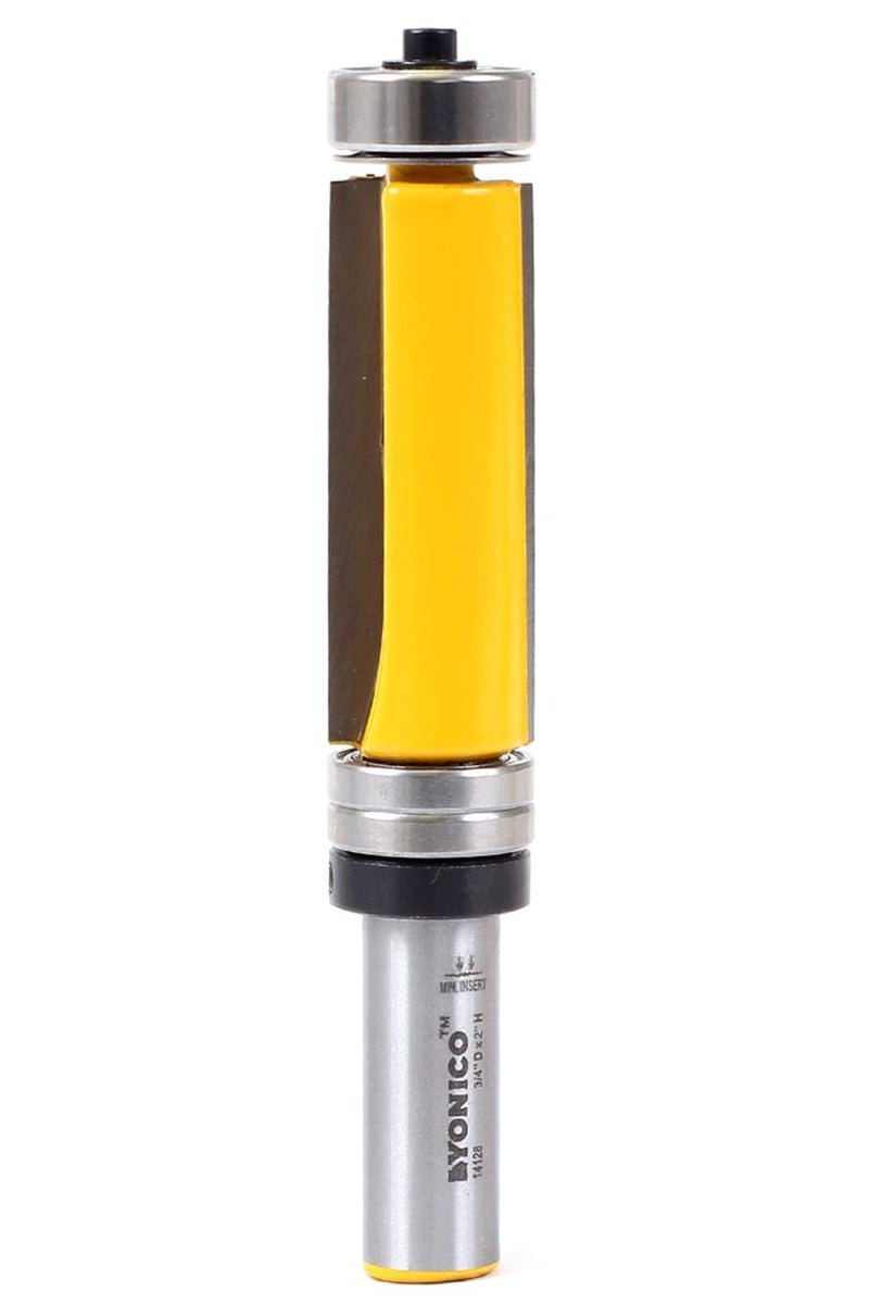 Yonico Pattern Bit Flush Trim Top and Bottom Bearing Router Bits 2-Inch Down Shear 1/2-Inch Shank 14128 - Image 1