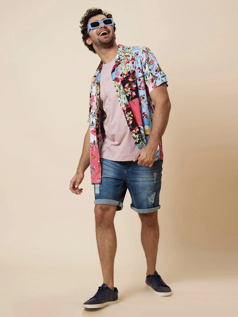 globus Globus Men Multi Floral Printed Regular Fit Casual Resort Shirt