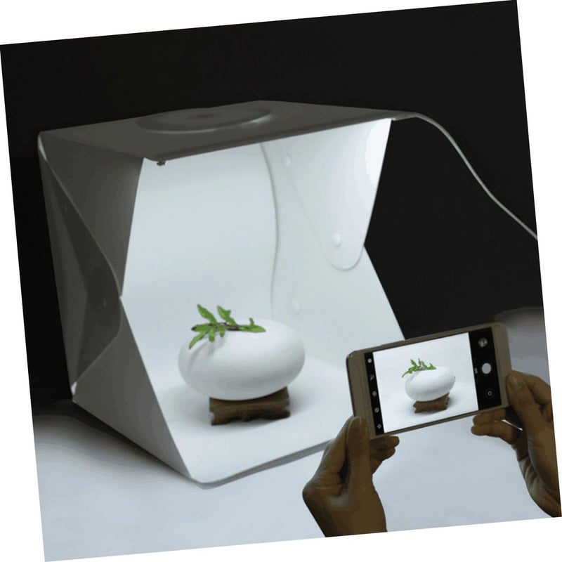 Portable 30cm LED Light Box Kit with Soft Lighting, Photo Tent Photography Light Box with 2 Color Backdrops (Black White) for Product and Beginner Studio Use - Image 4