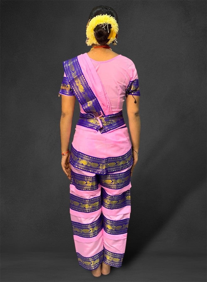 TWINKLE TOTS TwinkleTots Readymade Silk Bharatanatyam Dance Dress for Girls | Fancy Dress/Costume Competitions/School Events/Annual Functions Pink - Image 4