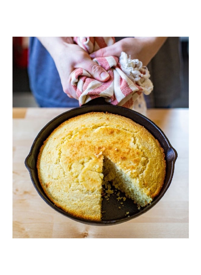 مقلاة حديد زهر سوداء معدة مسبقاً 20x31x4 سم توزيع حراري متساو متوافقة مع الفرن الموقد الشواية نار المخيم أواني الطهي - Image 4