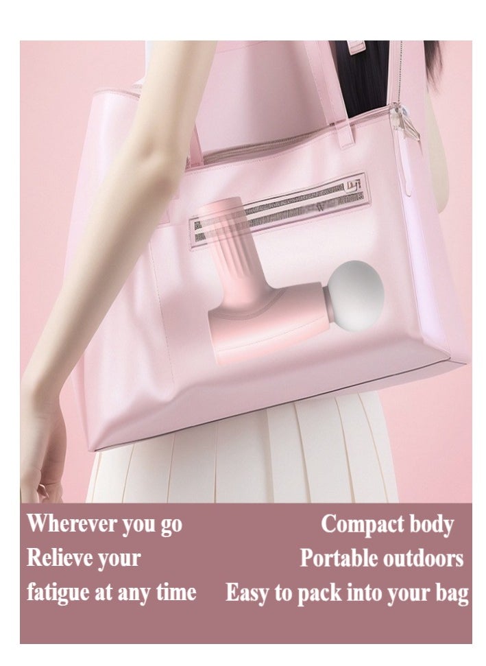 Healife Pink Mini Fascia Gun Body Massager Gun, Impact Muscle Electric Stimulator of Vibration Adjustment for Deep Tissue Muscle Massage, Ultra-quiet Portable Electric Handheld Body Massager for Body Massage Tool  - Image 2
