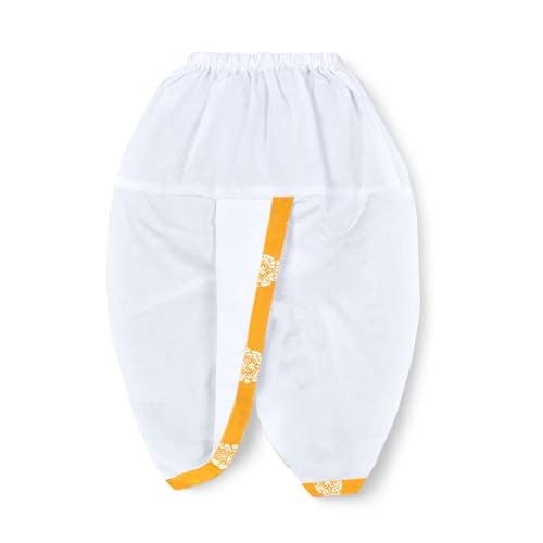 mustmom Baby Ethnic Wear Festival Organic Cotton Soft and comfortable Dhoti Kurta Set Saraswati Puja Dress Panjabi for Kids Boy Girls (Yellow, 0-3 Months) - Image 5