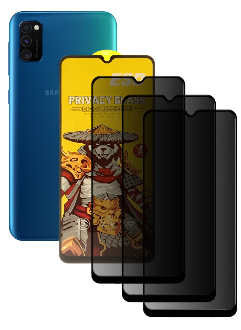 ESD 3 Pieces Tempered Dustproof Privacy Glass Screen Protector Compatible For Samsung Galaxy M30s - Image 1