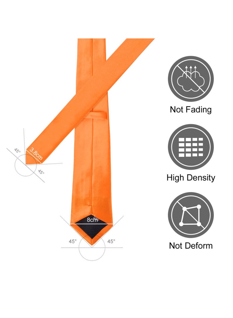 Excefore ربطات عنق رجالية، ربطة عنق كلاسيكية من الساتان للرجال، ربطة عنق فاخرة بلون نقي للرجال، ربطات عنق رسمية - Image 3