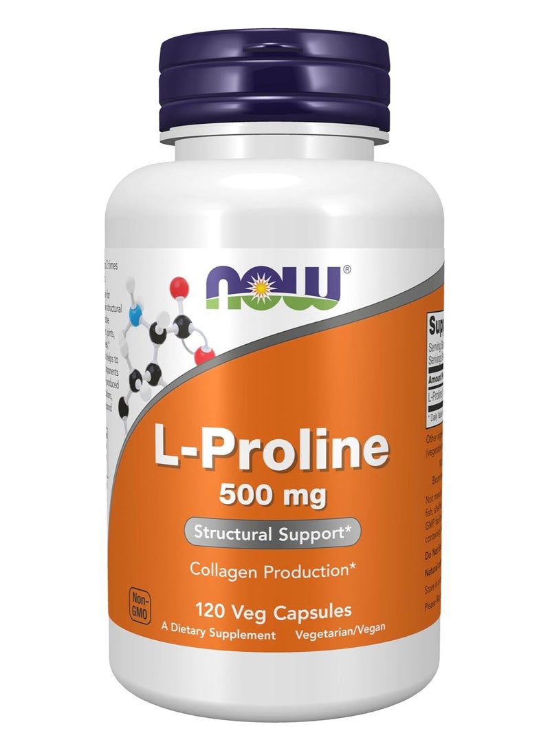 now L-Proline Food Supplements - 500Mg, 120 Vcap
