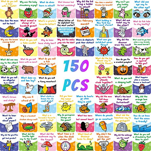 Teling 150 Lunch Box Jokes for Kids Lunchbox Notes for Kids Motivational Funny Notes for Schools, Bake Sales, Picnics - Image 1