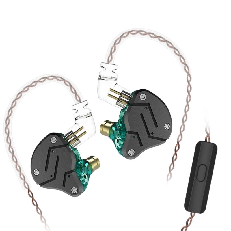 In Ear Headphones ZSN Hybrid Dynamic And Armature Drivers 3.5mm Gold Plated Jack - Tangle-Free Detachable Cable Built-in Microphone For 3.5mm Audio Devices - Image 1