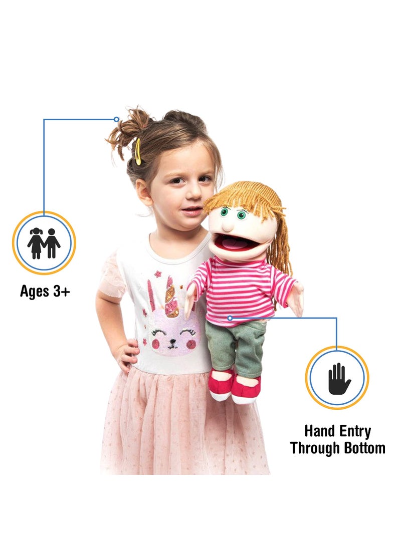 Silly Puppets 14" Emily, Peach Girl, Hand Puppet  - Image 2