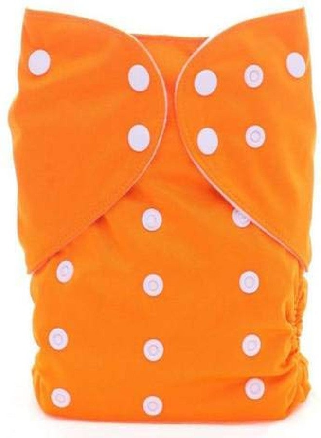 Crawl'in Combo of Reusable Baby Washable Cloth Diaper Nappies with 5 Layered Baby Insert Pads (Set of 1) (Orange) (Assorted Colours) - Image 2