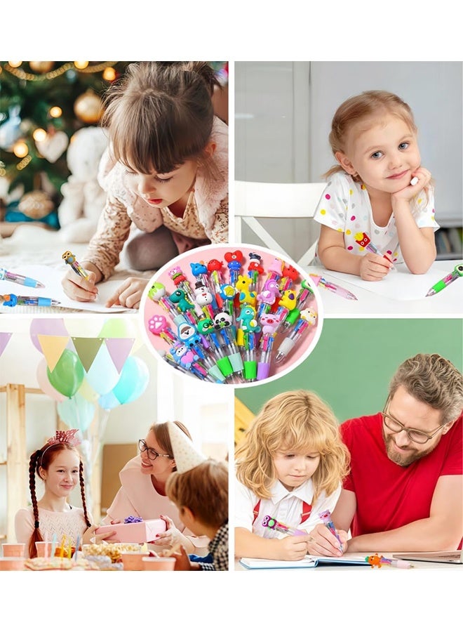 A set of 10 mini multicolored pens, 4-in-1 cute pens, suitable for children's parties, birthday party gifts, teacher's school stationery supplies (style random) - Image 5