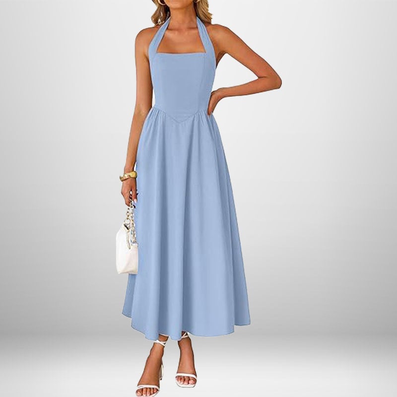 Women's Casual Summer Dress with Halter Neck Open Back Long Dress - Image 4