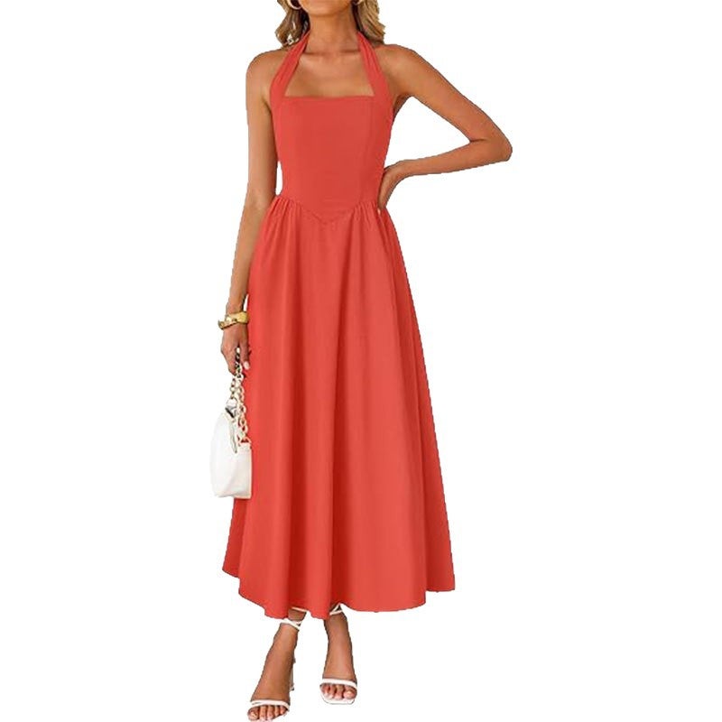 Women's Casual Summer Dress with Halter Neck Open Back Long Dress - Image 5