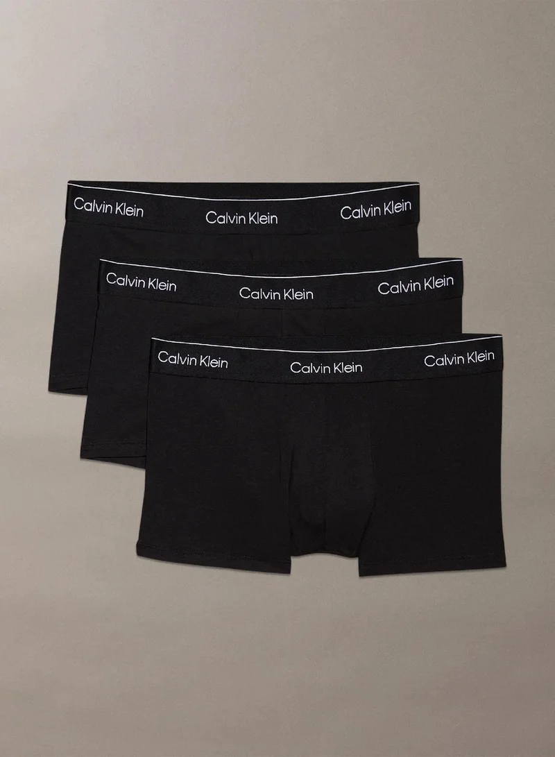 3 Pack Low Rise Trunks - Icon Cotton Stretch