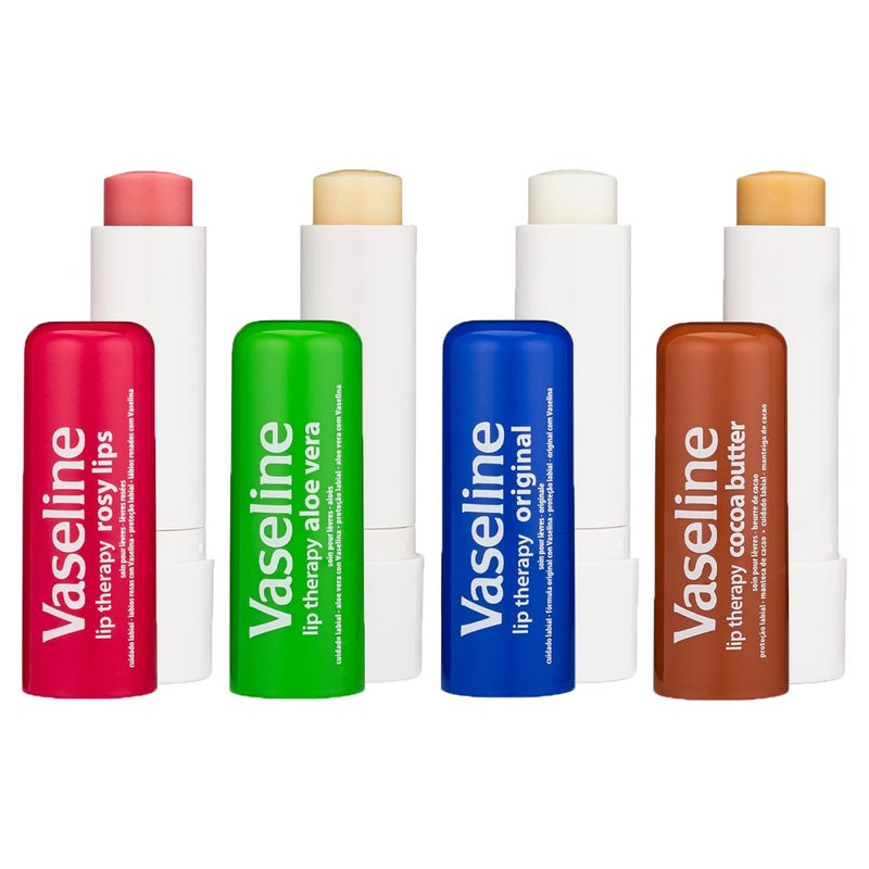 Vaseline Lip Therapy Variety 4-Pack, Moisturizing Lip Balm with Vitamin E, 0.16 Oz Ea - Image 3