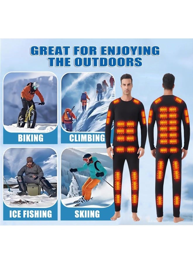 DIMHLCDZA Men Women 26-Zone Heated top & 16-Zone Heated Pants Suitable for Winter Outdoor Skiing Motorcycles & S/4XL, Men Black 26-zone Heated Tops, M - Image 2