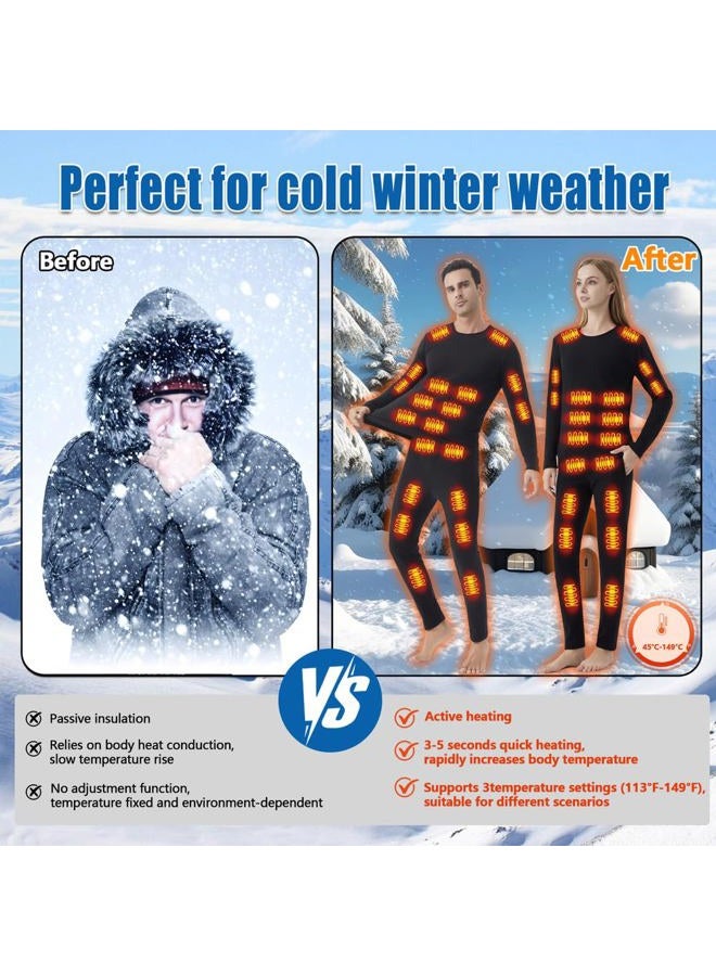 DIMHLCDZA Men Women 26-Zone Heated top & 16-Zone Heated Pants Suitable for Winter Outdoor Skiing Motorcycles & S/4XL, Men Black 26-zone Heated Tops, M - Image 3