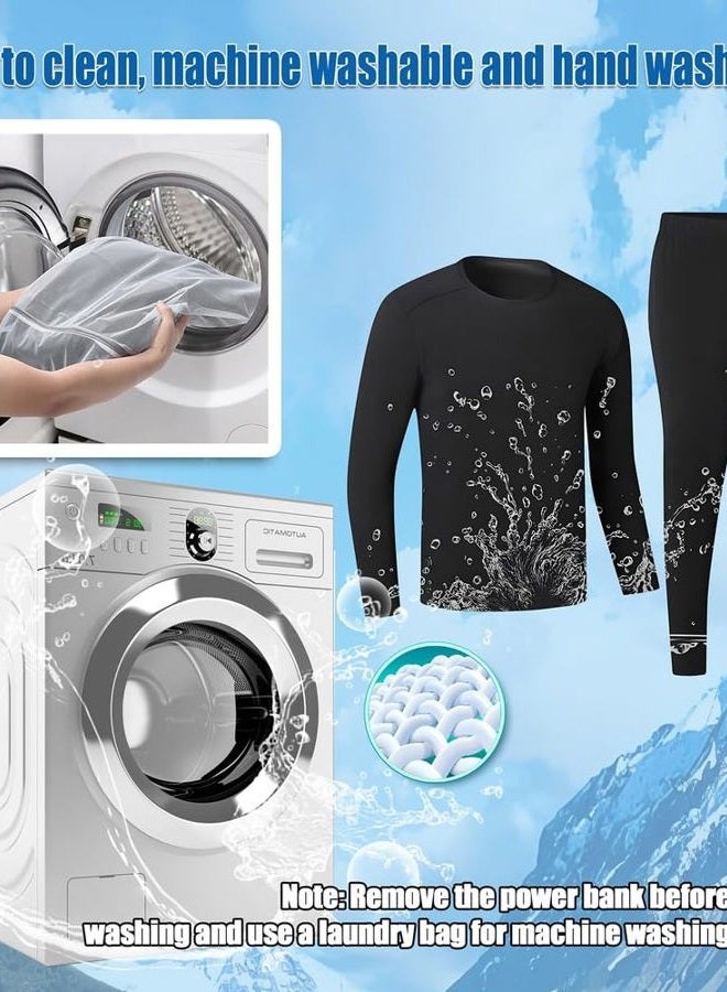 DIMHLCDZA Men Women 26-Zone Heated top & 16-Zone Heated Pants Suitable for Winter Outdoor Skiing Motorcycles & S/4XL, Men Black 26-zone Heated Tops, M - Image 5