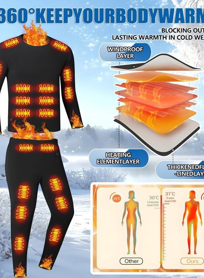 DIMHLCDZA Men Women 26-Zone Heated top & 16-Zone Heated Pants Suitable for Winter Outdoor Skiing Motorcycles & S/4XL, Men Black 26-zone Heated Tops, M - Image 4