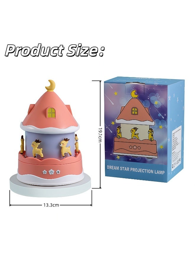 XiuWoo Star Projector Night Light, Kids Night Light Projector,3 in 1 Projector Night Light, USB Rechargeable Night Lamp 360°Rotatable Baby Sleep Light, Laser Sky Light Projector Lamp,with Bluetooth Speaker for Kids, Adults, Game Rooms, Stage, Wedding Birthday Party, Room Decoration(Pink) - Image 2