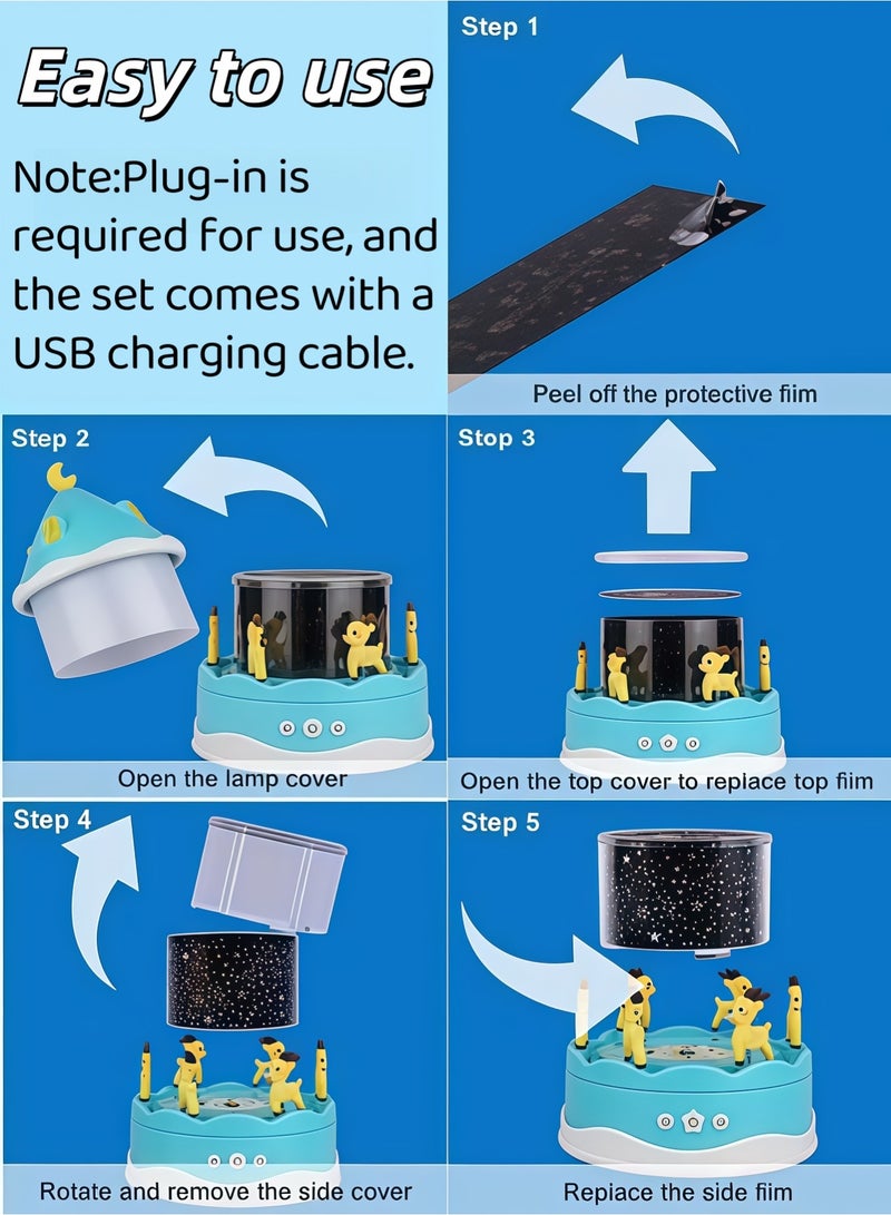 XiuWoo Star Projector Night Light, Kids Night Light Projector,3 in 1 Projector Night Light, USB Rechargeable Night Lamp 360°Rotatable Baby Sleep Light, Laser Sky Light Projector Lamp,with Bluetooth Speaker for Kids, Adults, Game Rooms, Stage, Wedding Birthday Party, Room Decoration(Pink) - Image 4