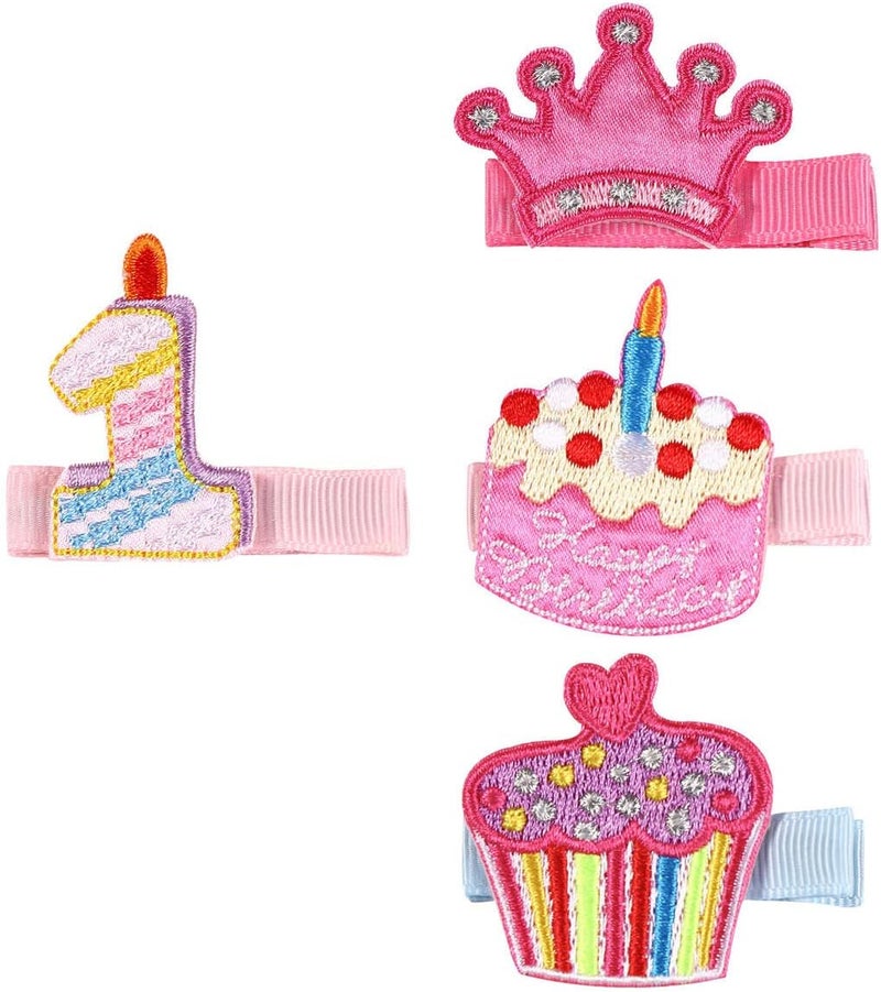 User friendly optimized build Baby Birthday Hair Clips Pin Birthday Girls Hairclips Cake Crown Girls Hairpin JBC34, Set-a1, One Size All-scene compatible build