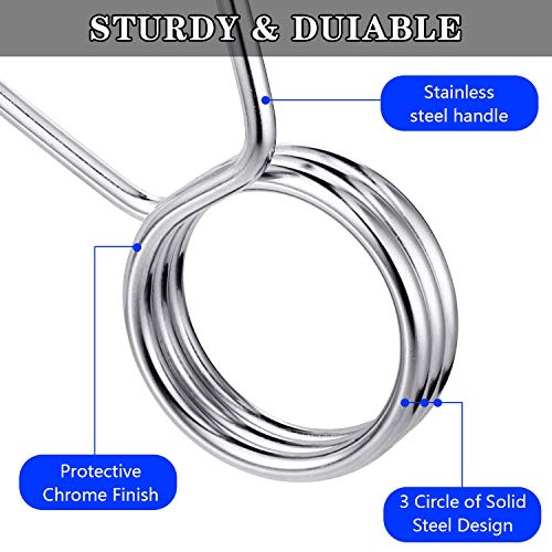 Sumind 4 Pieces 2 Inch Dumbbell Spring Collars Barbell Clamps Locking Collars Clips for Weightlifting Exercise Fitness Training Supplies (Silver) - Image 3
