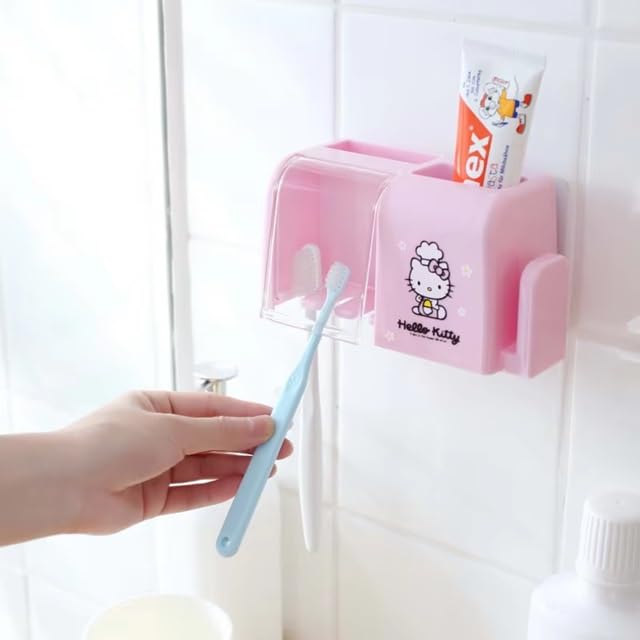 Clickswift Cute Toothbrush Holder Cute Cartoon Bathroom Toothbrush Tooth Glass Storage Holder Wall Mounted Dust Proof Cover Multi Design Bathroom Accessory Organizer Multicolor 1 Pcs - Image 3
