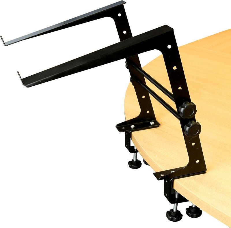 RockJam RJLP1 Adjustable Desk Mounted Desktop Laptop Stand Laptop Riser and DJ Controller Stand,Black - Image 3
