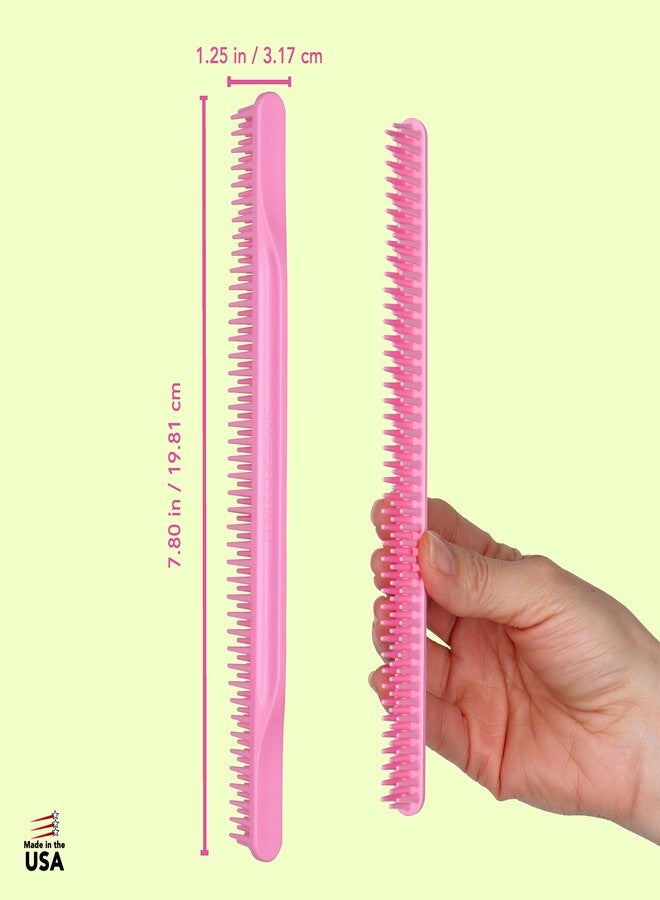 Allegro Combs 3-Row Detangling Comb #70, Light pink - Perfect for Women Curly Hair Stylists, Curl Defining, Made in USA, 1 Piece - Image 2