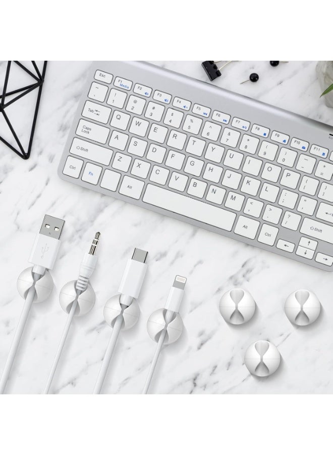 Chase Up 18 Pack Mini Cable Clips, Cord Organizer Holder Adhesive Cord Management Charger Wire Holder Clips for Desk, Home, Office, Car, Cubicle, Nightstand - White - Image 4