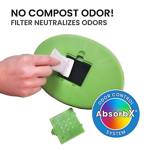 iTouchless Stainless Steel Compost Bin 1.6 Gallon Includes AbsorbX Odor Filter System, Pest-Proof, Titanium Rust-Free Space-efficient Slim Oval Shape 6 Liter Kitchen Countertop Trash Can - Image 4