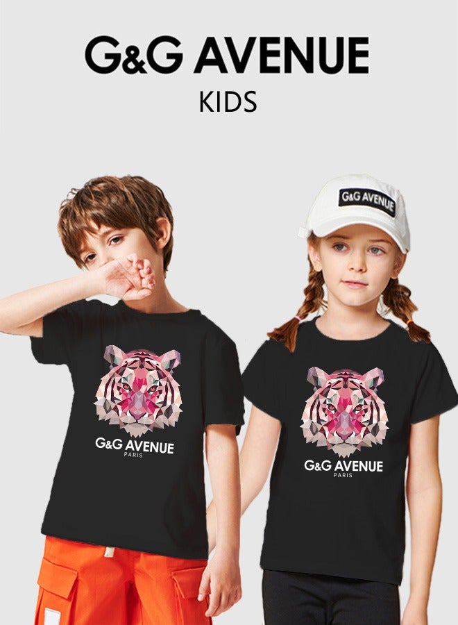 G&G AVENUE Kids T Shirts  Short Sleeve Striped T-Shirt Cotton Tees for Boys or Girls Size 3-12 Years  - Image 1