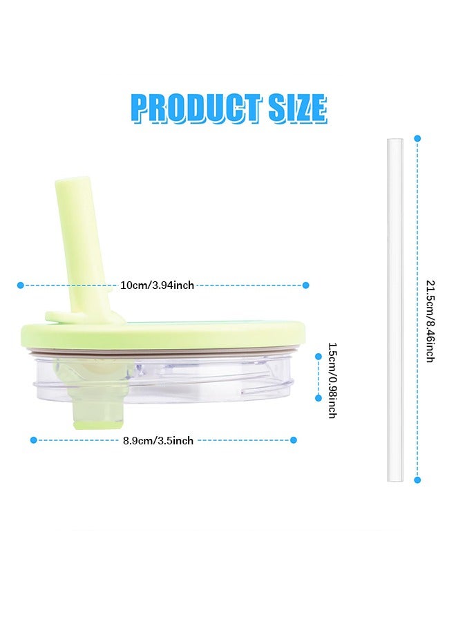 2 Pack 40 oz Tumbler Flip Straw Lid , Spill Proof Splash Resistant Tumbler Lids,Dustproof Tumbler Cover, Reusable Tumbler Cover(Light green+light blue)  - Image 2