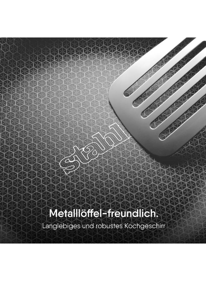 Stahl مقلاة ستال أرتيزان هايبرد ثلاثية الطبقات مع غطاء، قاعدة مقلاة تحريض، مقلاة غير لاصقة، مقلاة أومليت غير لاصقة، مقلاة من الفولاذ المقاوم للصدأ، 1.1 لتر، 20 سم - Image 5