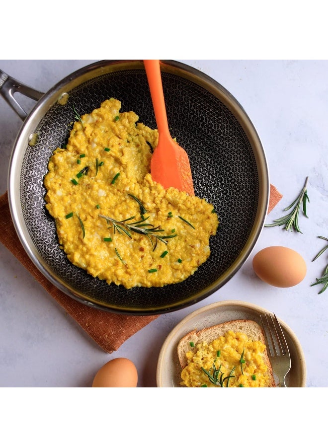 Stahl مقلاة ستال أرتيزان هايبرد ثلاثية الطبقات مع غطاء، قاعدة مقلاة تحريض، مقلاة غير لاصقة، مقلاة أومليت غير لاصقة، مقلاة من الفولاذ المقاوم للصدأ، 1.1 لتر، 20 سم - Image 2