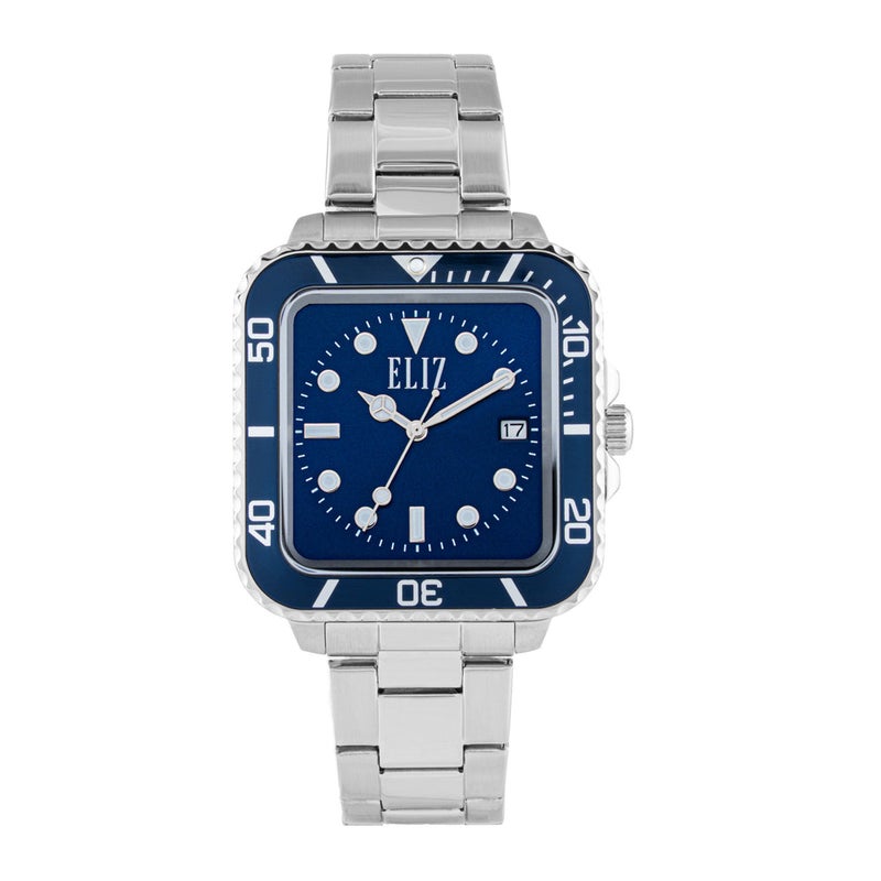ELIZ ES8892G2SBS SS Case & Band Calendar Men's Watch - Image 1