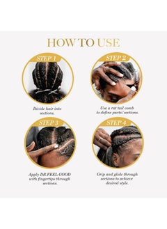 EBIN NEW YORK Braid Formula Dr. Feel Good Super Hold 11Fl. Oz. Menthol Infused To Give Cooling Sensation Smoothing With High Shine Long Lasting Hold Great For Braids Locks Twists No Residue  - Image 4