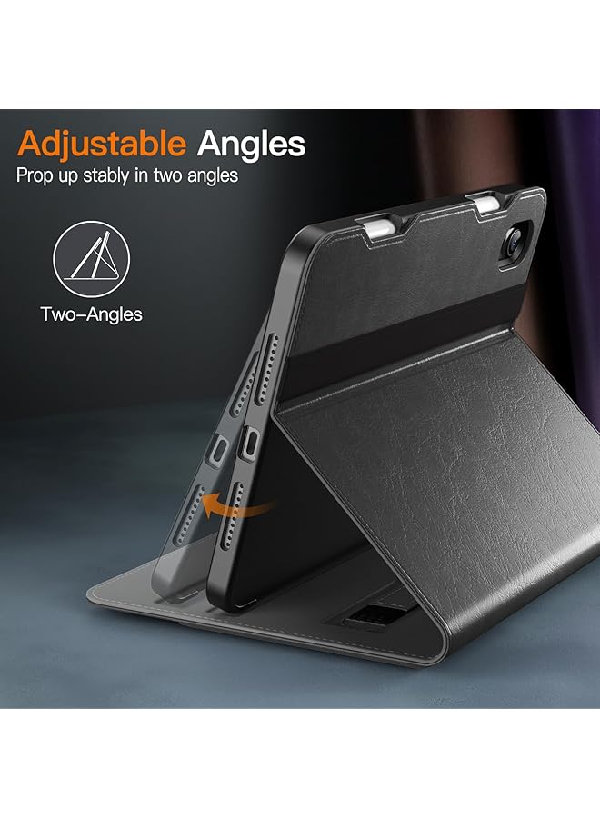 جي تيك حافظة لجهاز ايباد ميني A17 برو 2024 موديل الجيل السابع ميني 6 2021 موديل الجيل السادس حافظة حماية للكمبيوتر اللوحي من الجلد الصناعي مع حامل قلم ومساحة للجيب باللون الرمادي - Image 4