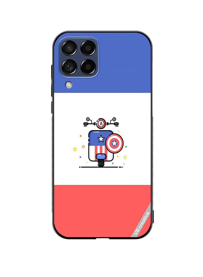 VR CREATIVE Protective Case Cover For Samsung Galaxy M53 Cute Little Bike Of Captain America Design Multicolour - Image 1