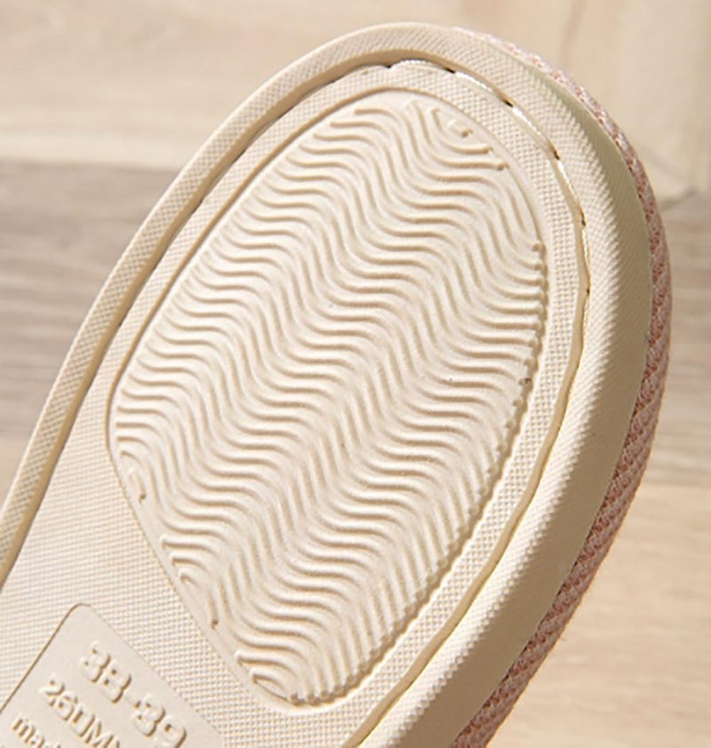 Open-Toe Linen Slip-On Slippers with Anti-Slip PVC Sole for Women and Men - Image 4