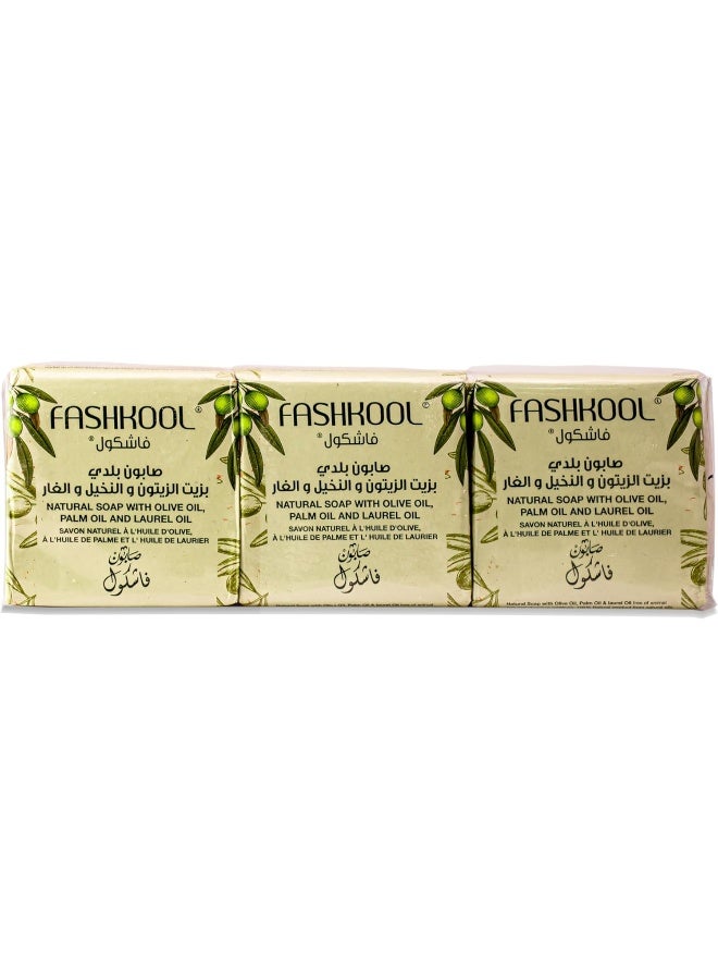 فاش كول مجموعة من 6 قطع صابون طبيعي بزيت الزيتون والنخيل وزيت الغار 6 × 150 جرام - Image 3