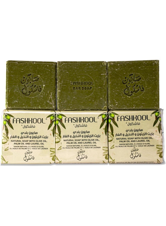 فاش كول مجموعة من 6 قطع صابون طبيعي بزيت الزيتون والنخيل وزيت الغار 6 × 150 جرام - Image 5