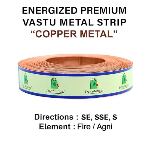 TREE MAISON CORONATING HOMES Vastu Copper Strip | Width- 0.5 Inch | Thickness - 0.2mm | Length- 25 Feet Approx | Zone Balancing |Toilet Correction | Main Entrance | Copper Strip for Vastu | Pack of 1 - Image 4