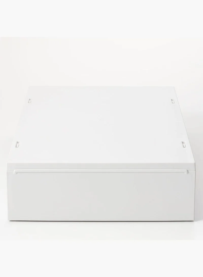 MUJI Polypropylene Thin Vertical Drawer Type Case, W 26 x D 37 x H 9 cm, White Grey