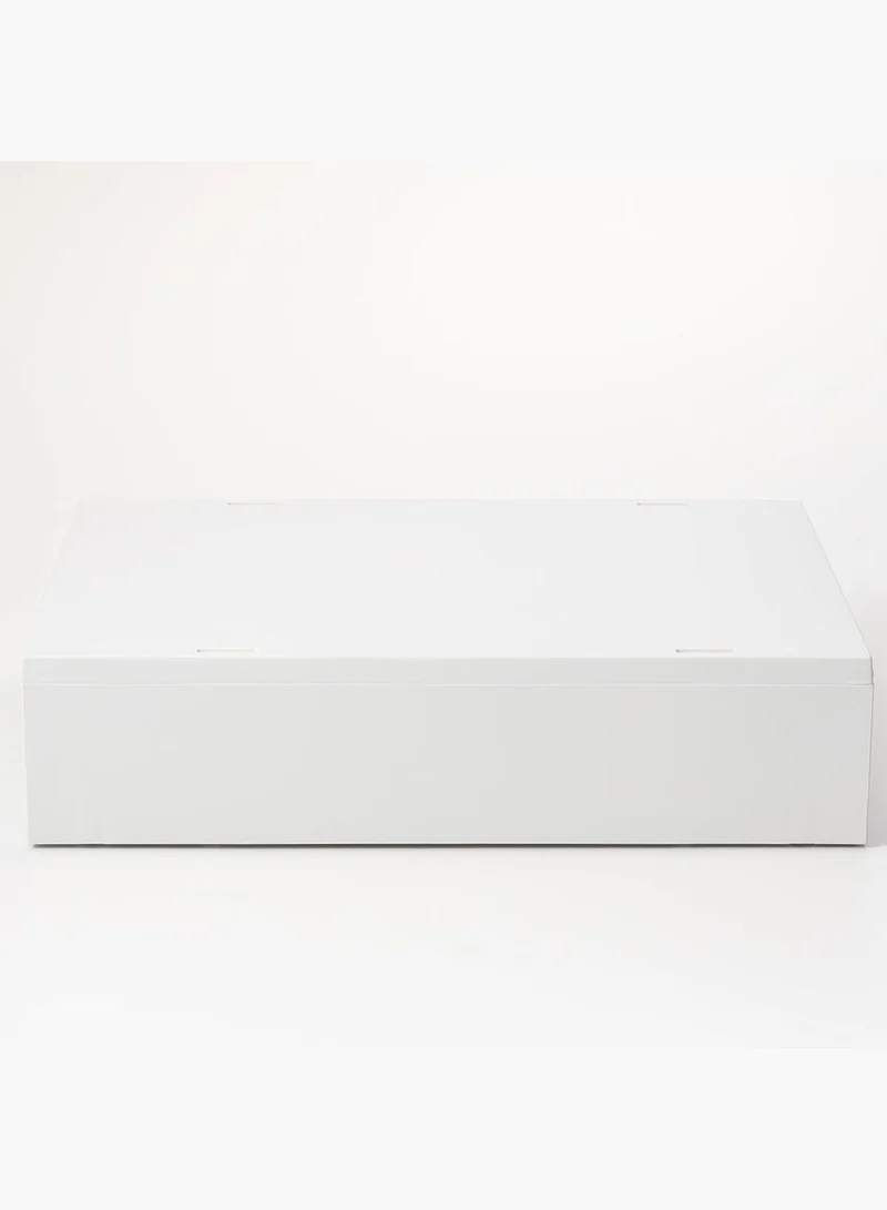 MUJI Polypropylene Thin Vertical Drawer Type Case, W 26 x D 37 x H 9 cm, White Grey