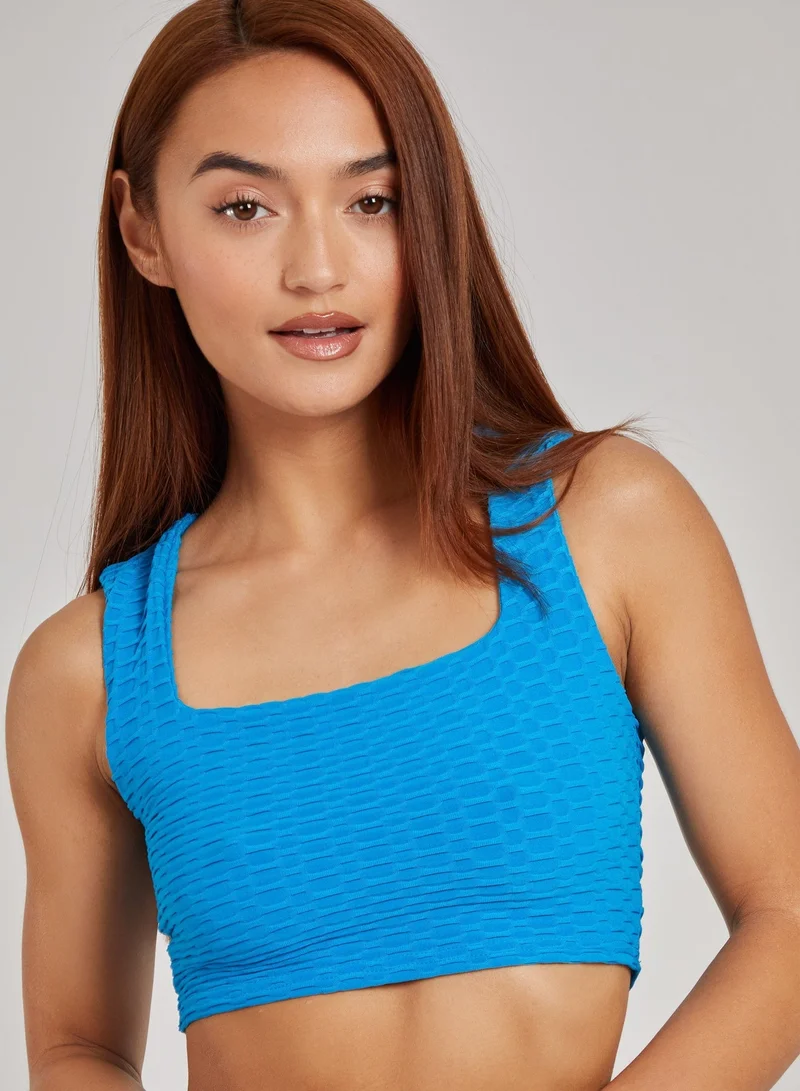 Pink Vanilla Waffle texture Crop Top