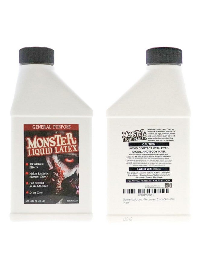 LLF Monster Liquid Latex Dries Clear Creates Zombie Skin And Fx - Image 2